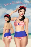 Vintage-Bandeau-Bikini blau/rot/weiß kaufen - Fesselliebe