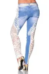 Jeans mit Spitze blau/creme kaufen - Fesselliebe