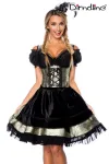 Premium Dirndl aus edlem Jacquard Stoff grün/schwarz von Dirndline kaufen - Fesselliebe