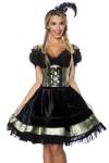 Premium Dirndl aus edlem Jacquard Stoff grün/schwarz von Dirndline kaufen - Fesselliebe