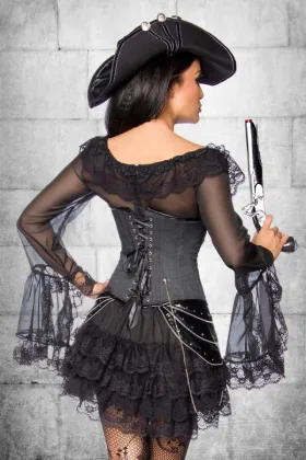 Piratenkleid / Long-Bluse schwarz kaufen - Fesselliebe