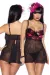 Babydoll mit gepolsterten Cups schwarz