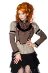 Steampunk-Bluse mit Jabot braun/beige kaufen - Fesselliebe