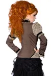 Steampunk-Bluse mit Jabot braun/beige kaufen - Fesselliebe