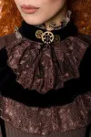 Steampunk-Bluse mit Jabot braun/beige kaufen - Fesselliebe