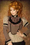 Steampunk-Bluse mit Jabot braun/beige kaufen - Fesselliebe