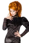 Steampunk-Bluse mit abnehmbarem Jabot schwarz kaufen - Fesselliebe