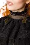 Steampunk-Bluse mit abnehmbarem Jabot schwarz kaufen - Fesselliebe