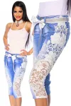 Capri-Jeans mit Spitze blau/creme kaufen - Fesselliebe