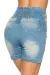 Jeans-Shorts mit hochgeschnittenem Bund blau