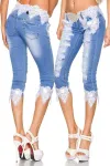 Capri-Jeans mit Spitze blau/weiß kaufen - Fesselliebe