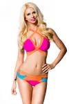 farbenfroher Bikini pink/orange/blau kaufen - Fesselliebe