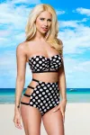 Retro-Bikini schwarz/weiß kaufen - Fesselliebe