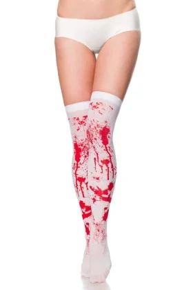 Blut-Stockings weiß/rot