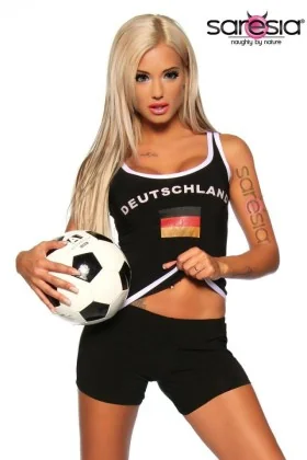 Trikot-Tank-Top schwarz/weiß von Saresia