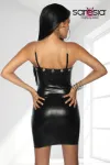 Wetlook-Kleid mit Kette schwarz von Saresia kaufen - Fesselliebe