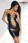 Wetlook-Kleid mit Kette schwarz von Saresia kaufen - Fesselliebe