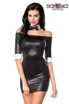 Minikleid mit Fliege schwarz/weiß von Saresia kaufen - Fesselliebe