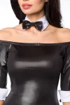 Minikleid mit Fliege schwarz/weiß von Saresia kaufen - Fesselliebe