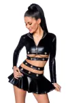 Wetlook-Set mit Rock schwarz von Saresia kaufen - Fesselliebe