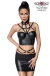 Harness-Wetlook-Set mit Rock schwarz von Saresia kaufen - Fesselliebe