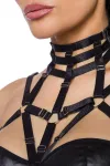 Harness-Wetlook-Set mit Rock schwarz von Saresia kaufen - Fesselliebe