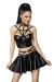 Harness-Wetlook-Set mit ausgestelltem Rock schwarz von Saresia