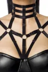 Harness-Wetlook-Set mit ausgestelltem Rock schwarz von Saresia kaufen - Fesselliebe