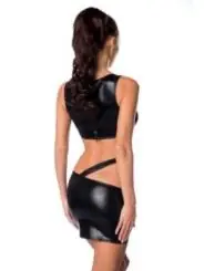 Wetlook Mini-dress schwarz von Saresia kaufen - Fesselliebe