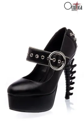 Gothic Plateau-Pumps schwarz von Ocultica kaufen - Fesselliebe