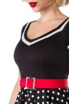 Kleid mit Gürtel schwarz/weiß/rot von Belsira kaufen - Fesselliebe