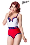 Marine Swimsuit weiß/blau/rot von Belsira kaufen - Fesselliebe