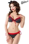 Retro Bikini schwarz/weiß/rot von Belsira kaufen - Fesselliebe