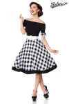 schulterfreies Swing-Kleid schwarz/weiß von Belsira kaufen - Fesselliebe