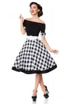 schulterfreies Swing-Kleid schwarz/weiß von Belsira kaufen - Fesselliebe