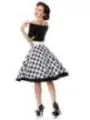 schulterfreies Swing-Kleid schwarz/weiß von Belsira kaufen - Fesselliebe