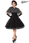 Swing-Kleid mit Cape schwarz/weiß von Belsira kaufen - Fesselliebe