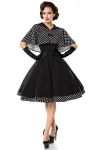 Swing-Kleid mit Cape schwarz/weiß von Belsira kaufen - Fesselliebe