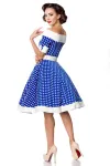 schulterfreies Swing-Kleid blau/weiß von Belsira kaufen - Fesselliebe