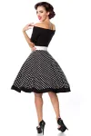 schulterfreies Swing-Kleid schwarz/weiß von Belsira kaufen - Fesselliebe