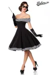 schulterfreies Swing-Kleid schwarz/weiß von Belsira kaufen - Fesselliebe