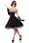 schulterfreies Swing-Kleid schwarz/weiß von Belsira kaufen - Fesselliebe