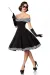 schulterfreies Swing-Kleid schwarz/weiß von Belsira