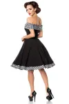 schulterfreies Swing-Kleid schwarz/weiß von Belsira kaufen - Fesselliebe