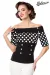 Jersey-Top schwarz/weiß/dots von Belsira