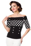 Jersey-Top schwarz/weiß/dots von Belsira kaufen - Fesselliebe