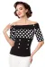 Jersey-Top schwarz/weiß/dots von Belsira