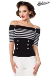 Jersey-Top schwarz/weiß/stripe von Belsira kaufen - Fesselliebe