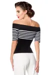 Jersey-Top schwarz/weiß/stripe von Belsira kaufen - Fesselliebe