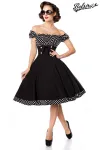 schulterfreies Swing-Kleid schwarz/weiß von Belsira kaufen - Fesselliebe